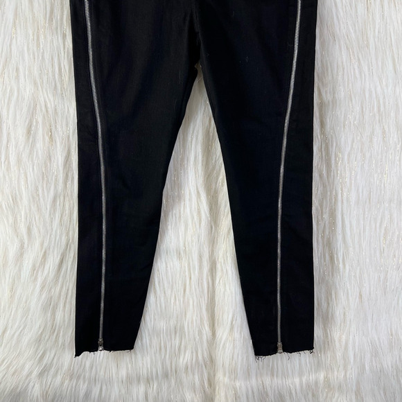 rag & bone Black Nina High Rise Skinny Jeans Cropped Zip Hem Stretch Size 27 - Picture 5 of 12